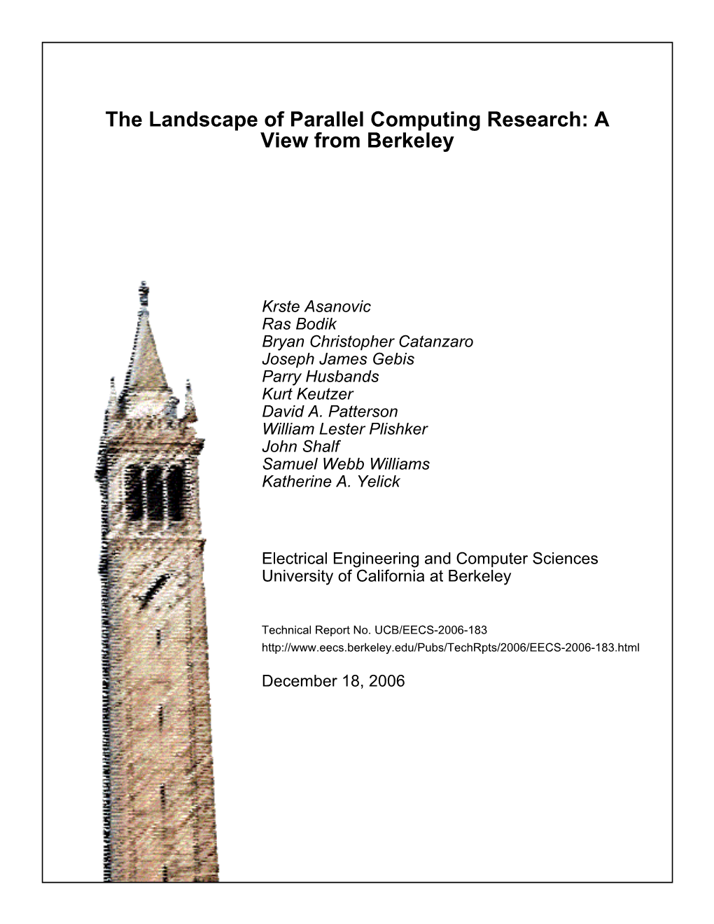 The Landscape of Parallel Computing Research: a View from Berkeley