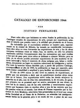 Analesiie12, UNAM, 1945. Catálogo De Exposiciones 1944