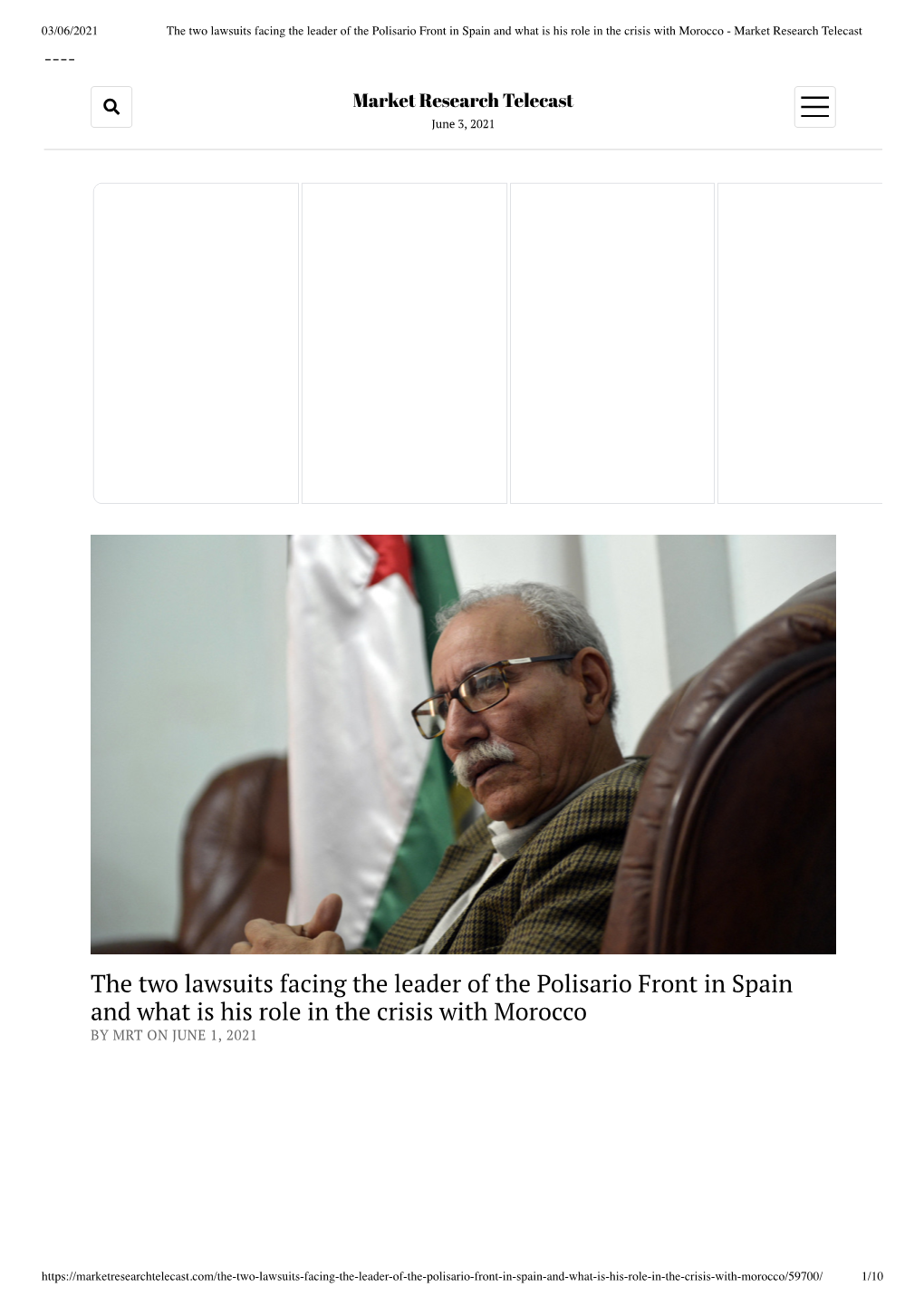 The Two Lawsuits Facing the Leader of the Polisario Front in Spain and What Is His Role in the Crisis with Morocco - Market Research Telecast