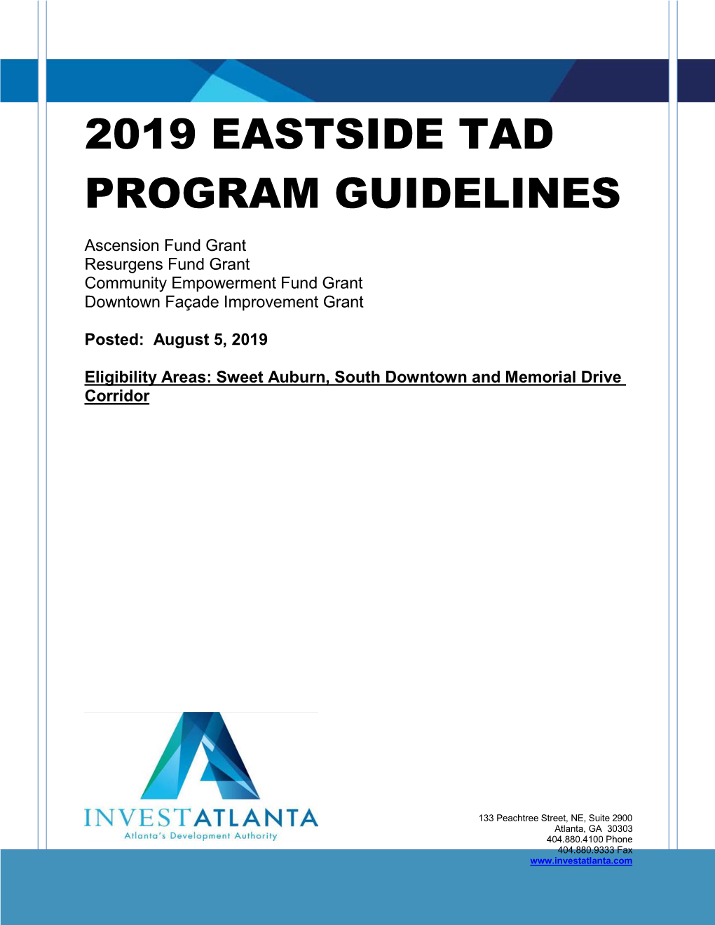 2019 Eastside Tad Program Guidelines