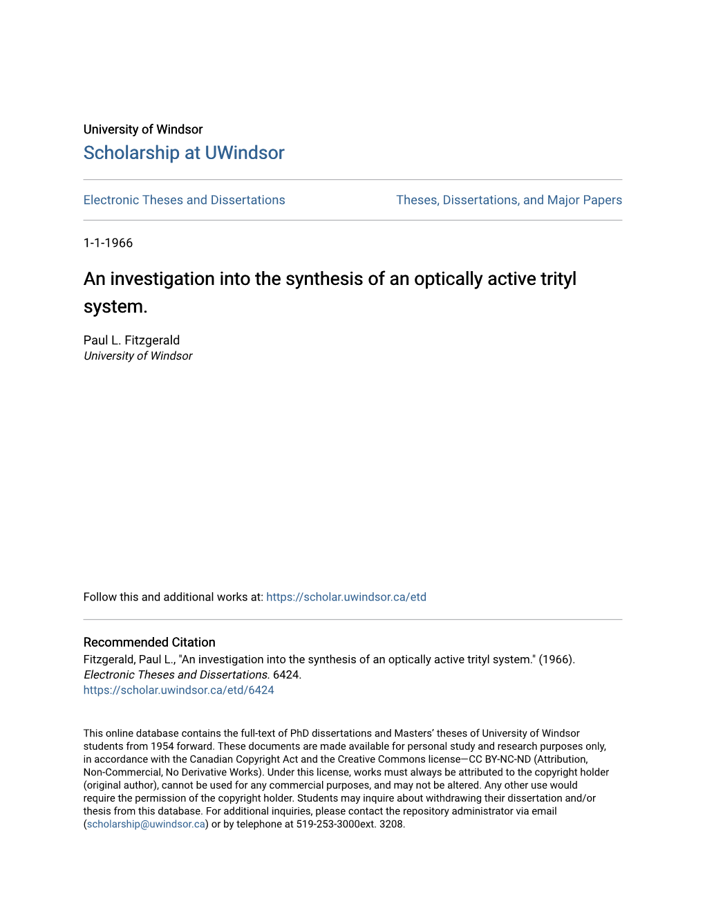 An Investigation Into the Synthesis of an Optically Active Trityl System