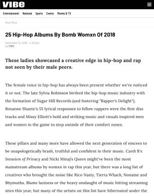 25 Hip-Hop Albums by Bomb Womxn of 2018
