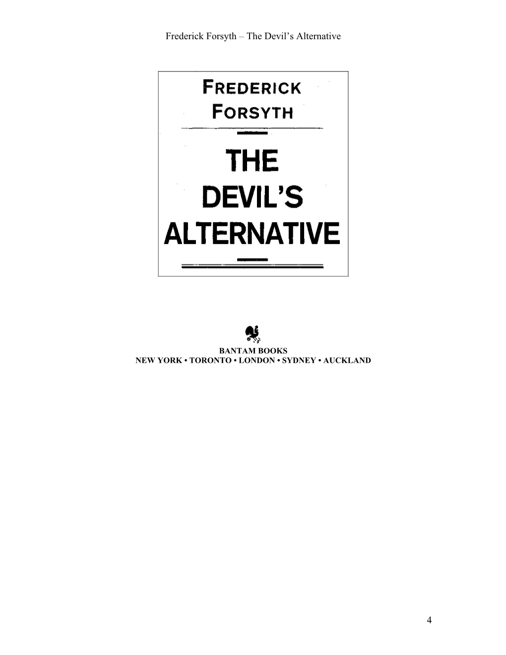 Frederick Forsyth – the Devil's Alternative 4