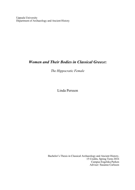 Women and Their Bodies in Classical Greece