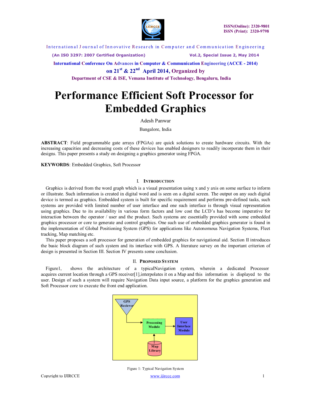 Performance Efficient Soft Processor for Embedded Graphics Adesh Panwar Bangalore, India