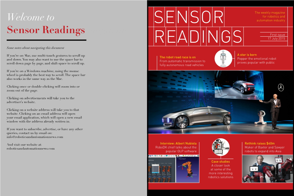 Welcome to Sensor Readings Magazine