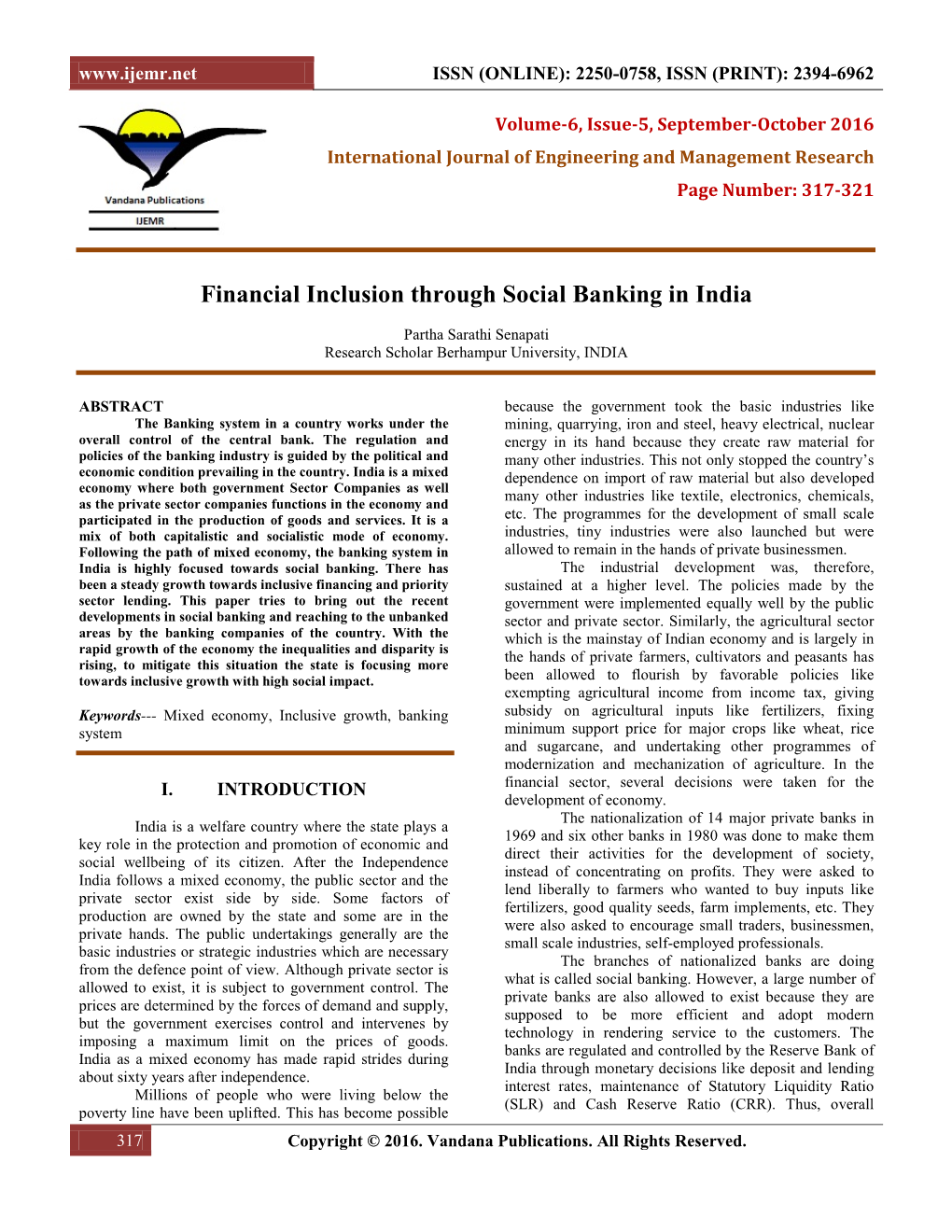 Financial Inclusion Through Social Banking in India