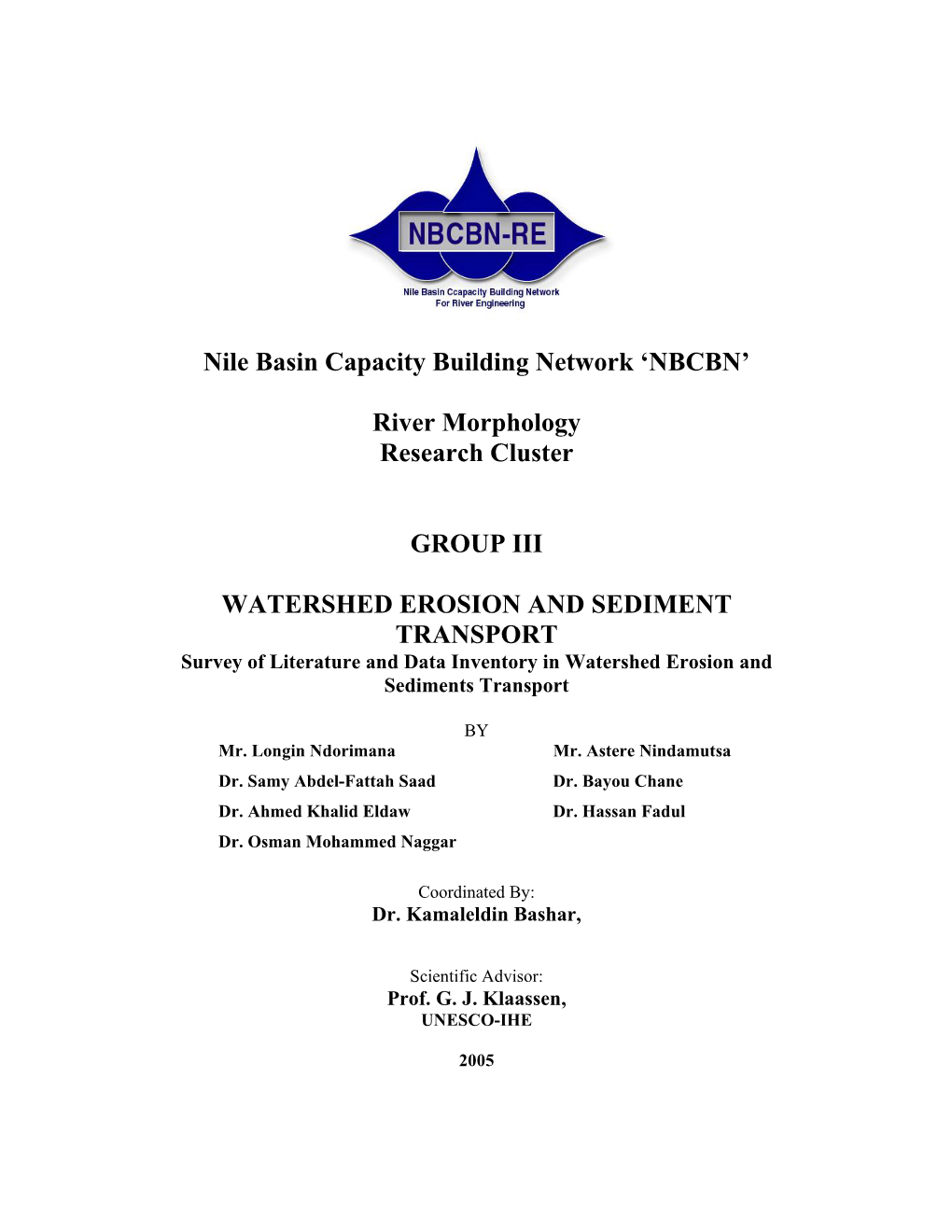 Nile Basin Capacity Building Network 'NBCBN' River Morphology