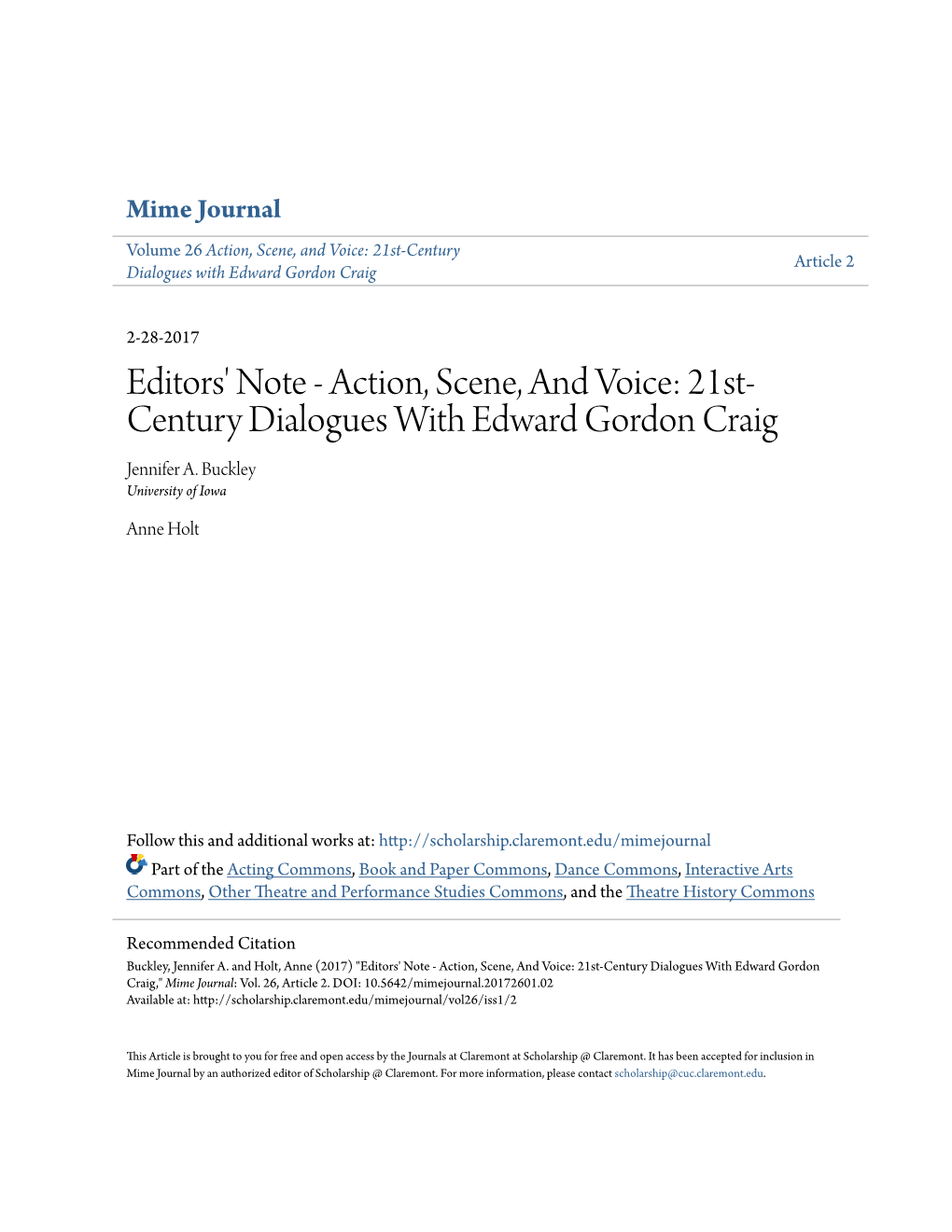 21St-Century Dialogues with Edward Gordon Craig,