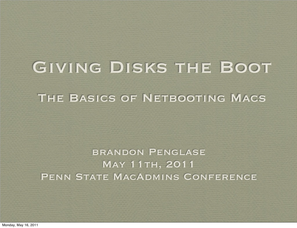 PSUMAC201-Basics of Netbooting