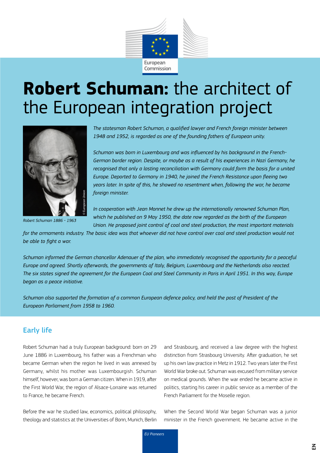 Robert Schuman: the Architect of the European Integration Project