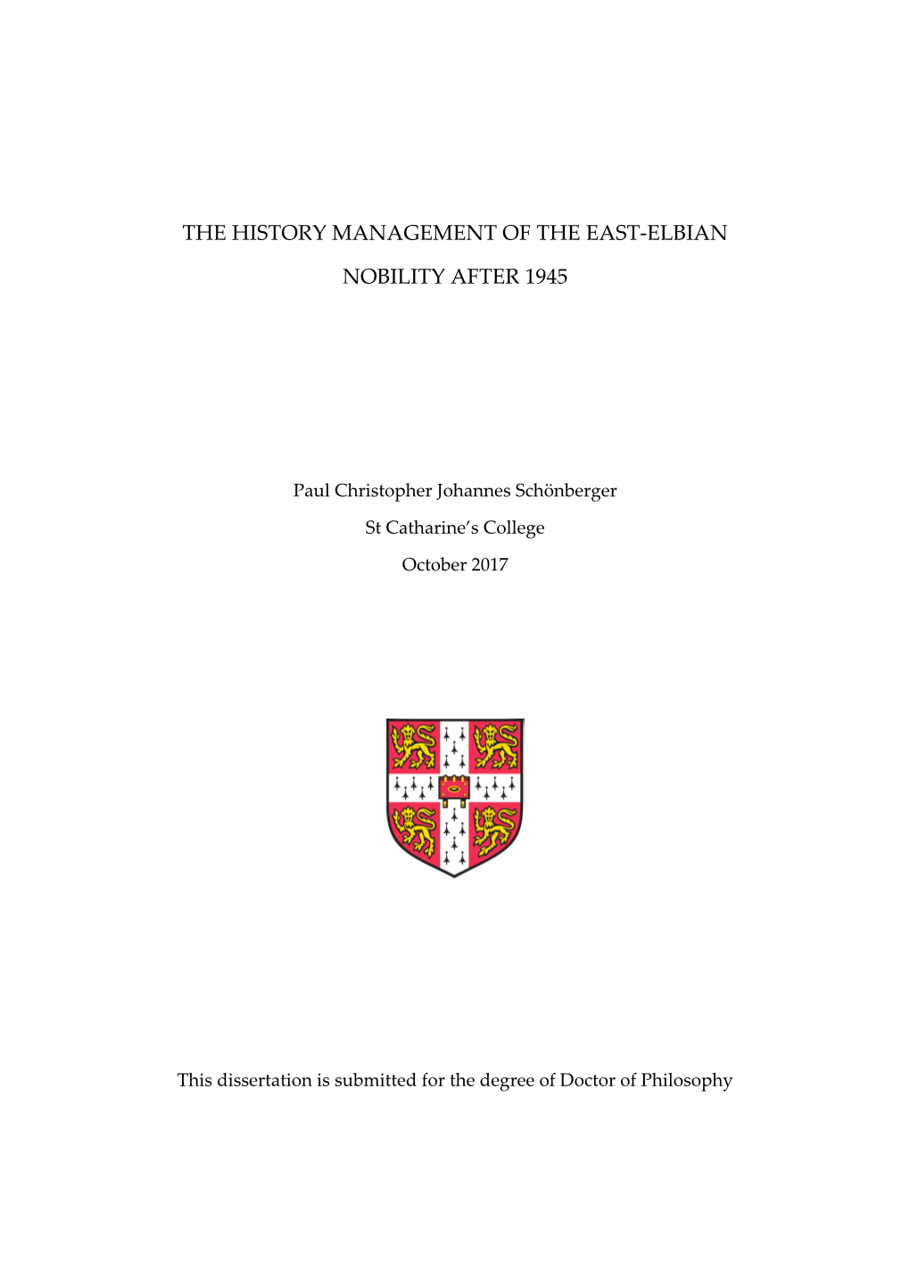 The History Management of the East-‐‑Elbian Nobility After 1945