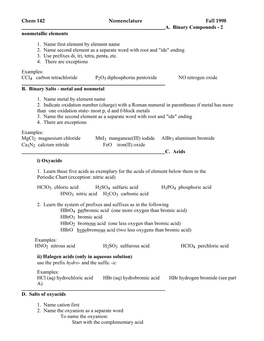 Nomeclature Info