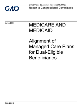 Alignment of Managed Care Plans for Dual-Eligible Beneficiaries