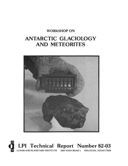 Workshop on Antarctic Glaciology and Meteorites
