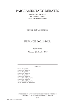 Parliamentary Debates House of Commons Official Report General Committees