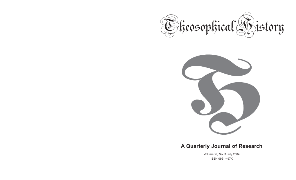 A Quarterly Journal of Research