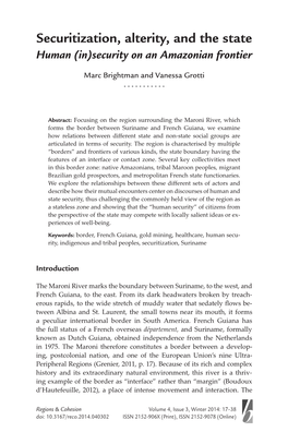 Securitization, Alterity, and the State Human (In)Security on an Amazonian Frontier