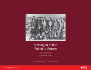 Missing in Action Failed to Return Gedenkbuch Memorial Book ISBN: 978-3-9504258-0-2