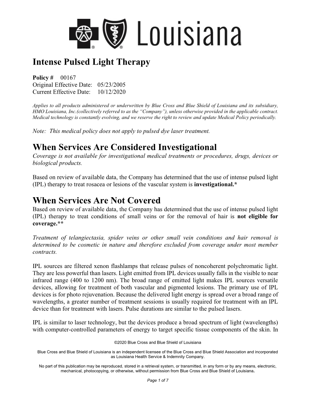 Intense Pulsed Light Therapy