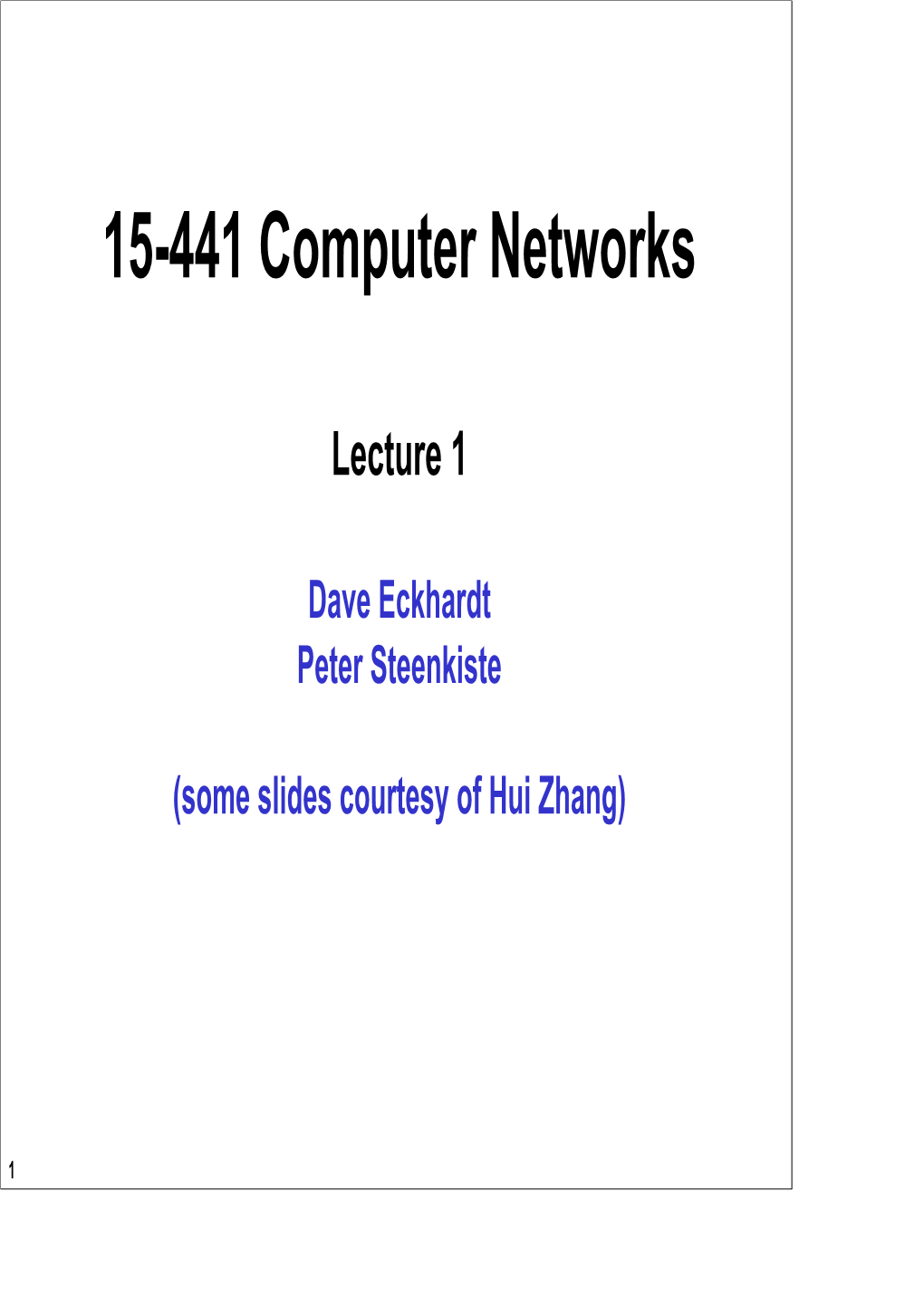 15-441 Computer Networks