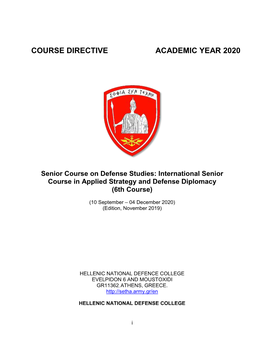 Course Directive Academic Year 2020