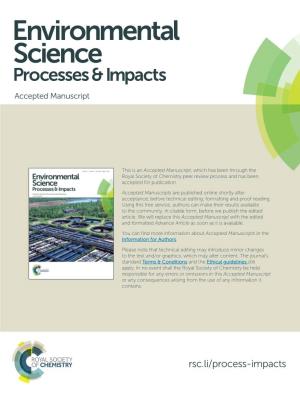 Environmental Science Processes & Impacts Accepted Manuscript