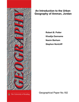 An Introduction to the Urban Geography of Amman, Jordan