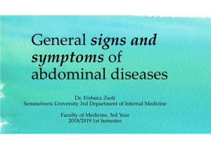 General Signs and Symptoms of Abdominal Diseases