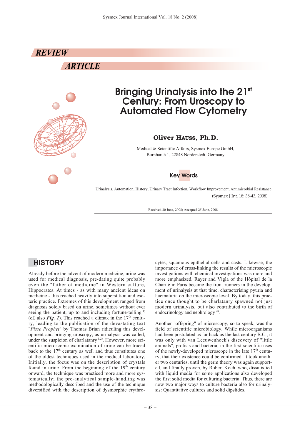 Bringing Urinalysis Into the 21St Century: from Uroscopy to Automated Flow Cytometry