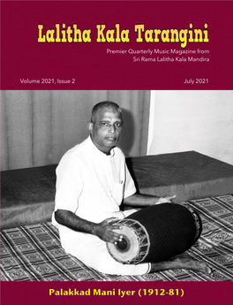 July 2021 (Special Edition on Palakkad Mani Iyer : Volume-1)