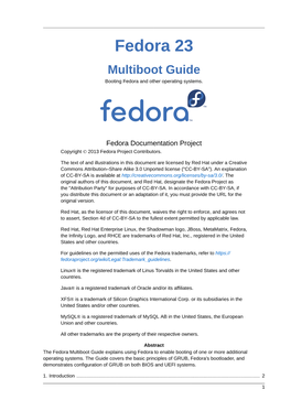 Multiboot Guide Booting Fedora and Other Operating Systems