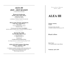 01-ALEA Program April 3, 2019