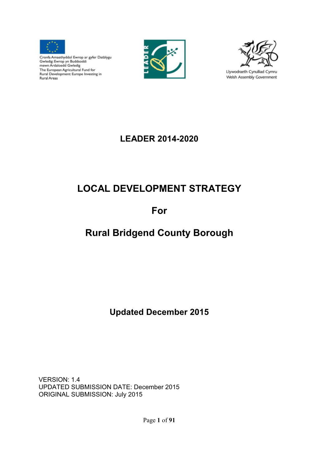 LOCAL DEVELOPMENT STRATEGY for Rural Bridgend County Borough