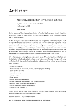 Angelica Kauffman Study Day (London, 16 Sep 20)
