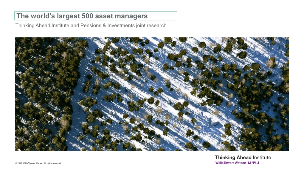 The World's Largest 500 Asset Managers