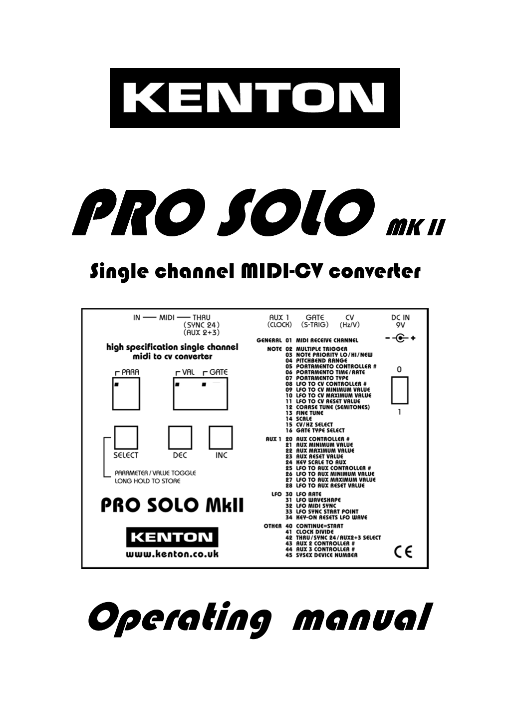 Operating Manual INTRODUCTION