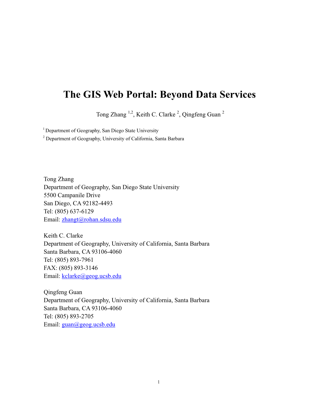 The GIS Web Portal: Beyond Data Services