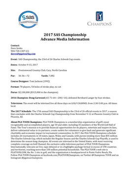 2017 SAS Championship Advance Media Information