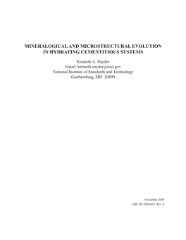 Mineralogical and Microstructural Evolution in Hydrating Cementitious Systems