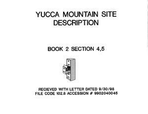 Sections 4, 5 Yucca Mountain Site Description