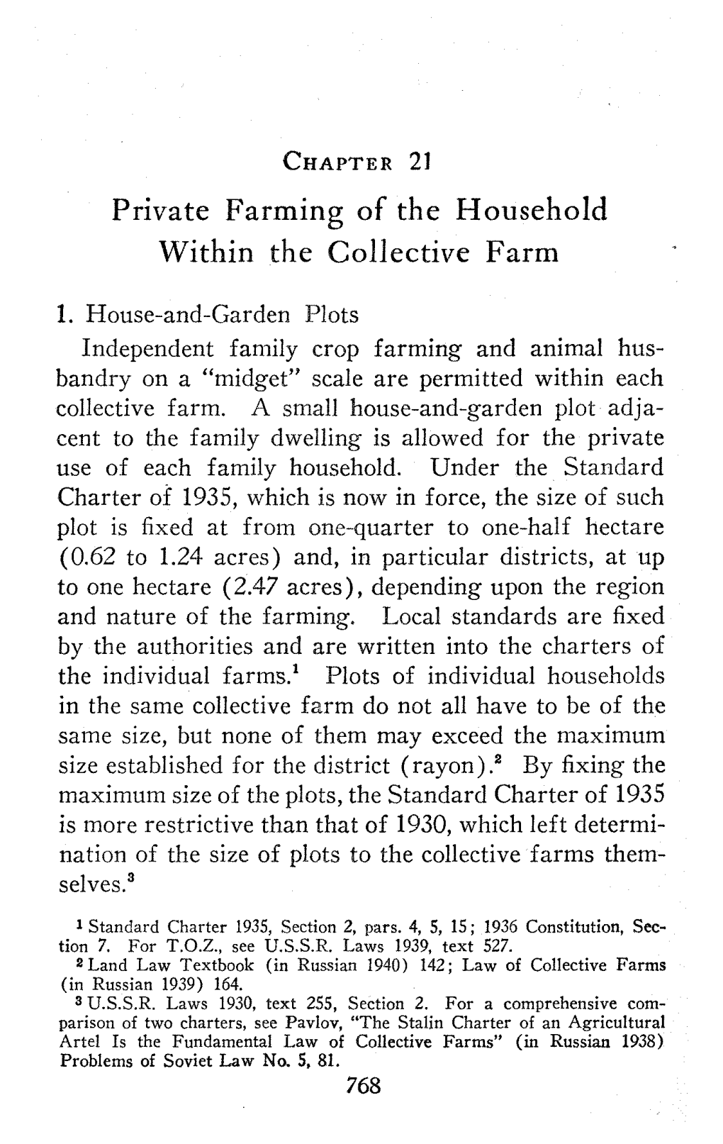Private Farming of the Household Within the Collective Farm