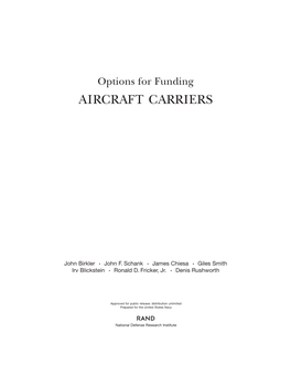 Options for Funding AIRCRAFT CARRIERS