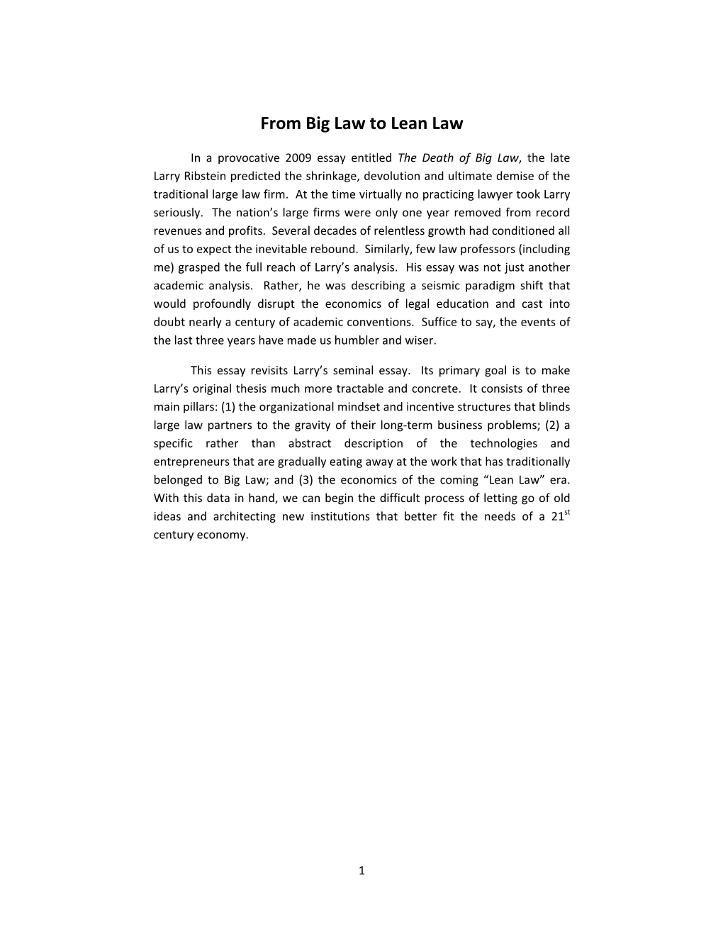 From Big Law to Lean Law