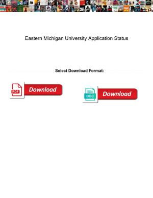 Eastern Michigan University Application Status