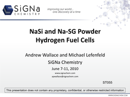 Nasi and Na-SG Powder Hydrogen Fuel Cells