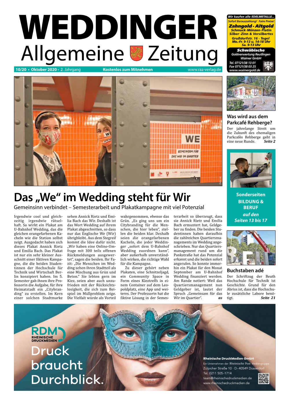 Das „We“ Im Wedding Steht Für Wir BILDUNG & Gemeinsinn Verbindet – Semesterarbeit Und Plakatkampagne Mit Viel Potenzial BERUF