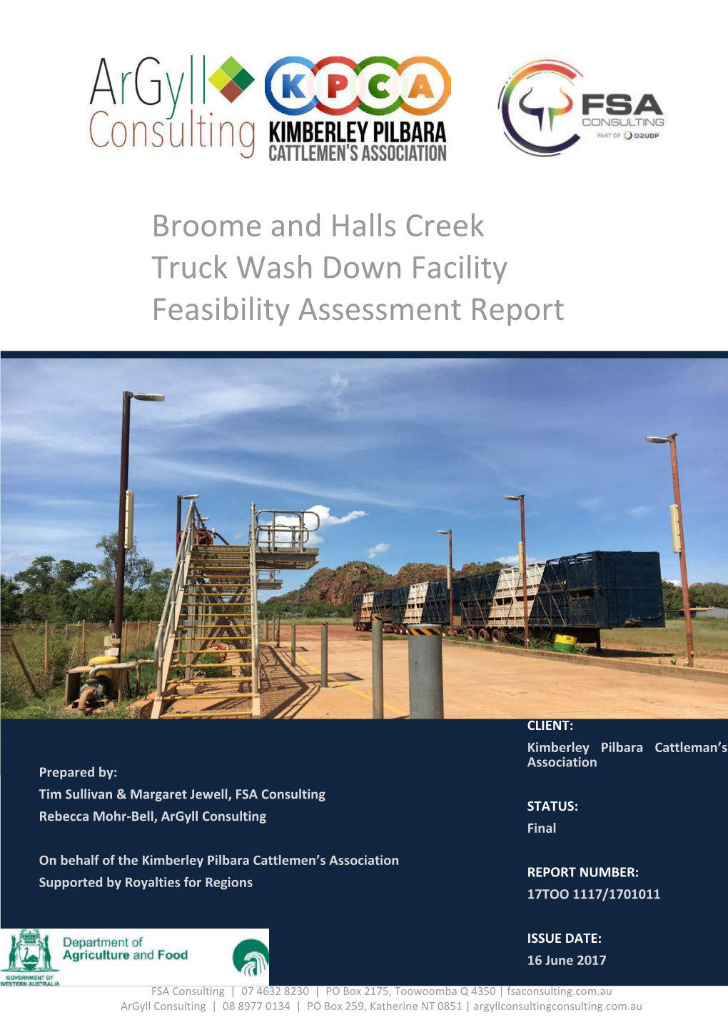 Broome and Halls Creek Truck Wash Down Facility Feasibility Assessment Report