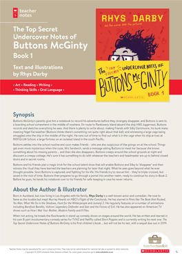 The Top Secret Undercover Notes of Buttons Mcginty Book 1 Text and Illustrations by Rhys Darby