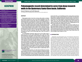 Paleomagnetic Record Determined in Cores from Deep Research Wells in the Quaternary Santa Clara Basin, California GEOSPHERE; V